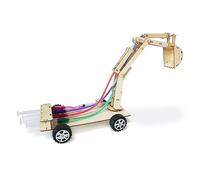 SIXRUN Modèle D'excavatrice Hydraulique Jouet de Tige de Bricolage en Bois pour Les élèves des Enfants, Système Hydraulique Unique pour Une Expérience en Sciences de L'éducation, adapté à Les âges