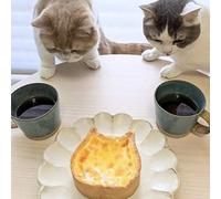 SIXRUN Moules à Pain en Forme de Chat Antiadhésifs en Plaque Aluminisée pour une Cuisson Mignonne et Délicieuse pour les Réunions de Famille et la Cuisine Quotidienne, Couleur Noire en Aluminium