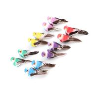 SIXRUN Oiseaux Artificiels Décor Mousse Simulation Oiseaux 12 Pièces Décoration de Plumes Colorées 9 X 3,5 X 5 Cm Griffes de Fil Pliables pour Jardin Mariage Maison Fête Artisanat Affichage