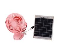 SIXRUN Panneau Solaire sans Balais 10W, Ventilateur de Refroidissement Portable à Rotation Double Face, USB Mural pour Camping-car en Extérieur, Forte énergie éolienne (PINK)