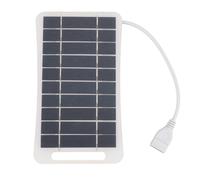 SIXRUN Panneau Solaire USB, Chargeur de Panneau Solaire en Silicium Monocristallin 5 V 5 W Sortie USB Légère pour Ventilateur de Téléphone Veilleuse, Portable pour Camping Randonnée Voyage (WHITE)