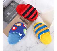 SIXRUN Pantoufles Sonores pour Chiens, 3 Pièces, Jouet de Nettoyage des Dents en Peluche pour Chiens, Bleu/Rouge/Jaune, 5.91 Pouces, Améliore la Relation avec Les Animaux de Compagnie à la Maison