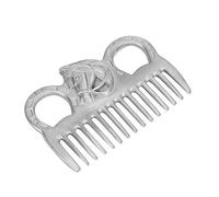SIXRUN Peigne à Cheval en Métal Durable avec Technologie de Polissage pour un Entretien Facile de la Crinière et de la Queue - Format de Poche, Beau Design, 10 X 7 X 0,5 Cm - Parfait pour le