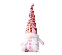 SIXRUN Peluche GNOME Mythique, Poupée Naine en Tissu Doux Rose, Grande Taille pour Affichage de Table, Décoration de Vacances avec Style Scandinave (20/16/8)