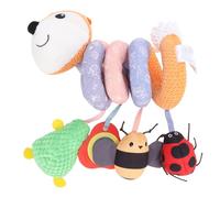SIXRUN Peluche Spirale Douce et Vibrante pour bébé, Jouet de Berceau Engageant pour nouveau-né avec Hochets, Anneau de Dentition et Textures, Polyvalent pour les Déplacements et le Lavage (couleur
