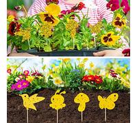 SIXRUN Piège à Moucherons à Mouches des Fruits, Piège à Insectes Collant Jaune pour Plantes D'intérieur et Jardins, Lot de 12 Attrape-Insectes Double Face Non Toxiques