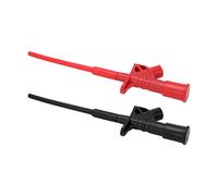 SIXRUN Pince de Test Flexible/Support Sonde en Acier Inoxydable pour le Pince/Support à Crochet de Test Multimètre, 2pcs pour les Réparations Automobiles, Noir/Rouge