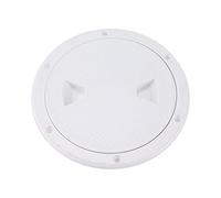 SIXRUN Plaque de Pont Ronde Blanche Antidérapante de 6 Pouces, Conception Séparée avec Trous Pré-percés pour Trappe d'accès Marin de Bateau