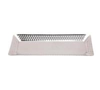 SIXRUN Plateau de Service en Acier Inoxydable, Assiette de Dîner Sûre et Robuste, Idéale pour le Camping, Barbecue, Fête, Apéritif Buffet 4.7x12.6 Pouce en Argent martelé