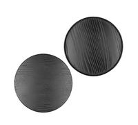 SIXRUN Plateau de Service Rond en Bois, Plateau Alimentaire en MDF Durable pour la Cuisine à Domicile, Noir, 1 X Alimentaire (30cm)