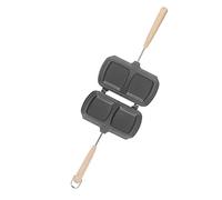 SIXRUN Poêle Double Face à Conduction Thermique Rapide, Poêle à Chauffée Uniformément avec Crochet, Antiadhésive pour Steak et œufs 14,2 X 7,9 X 5,9 Pouces