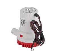 SIXRUN Pompe de Cale Efficace pour Bateau, Vidange Submersible, Camping-car Marin pour étang et Piscine, 2000 GPH, Plastique Léger (24V)