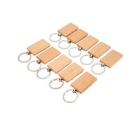 SIXRUN Porte-clés en Bois inachevé, Robuste, Lisse, Léger pour la créativité, 10 Pièces, pour Amoureux, Famille, érable