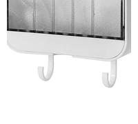 SIXRUN Porte Savon Mural sans Poinçon, Design de Drainage, Boîte à Savon à Double Couche et Double Crochet pour Salle de Bain | Suitable for Bathrooms, Kitchens | 130g (White)
