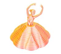 SIXRUN Poupée Ballerine Tournante Imprimée en 3D, Base Stable de 4,72 | Sculpture cinétique pliante PLA en soie colorée, mouvement en spirale rotatif, art Fidget de bureau, décoration de bureau à