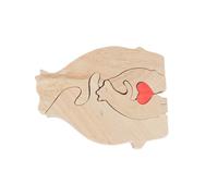 SIXRUN Puzzle Ours en Bois, Puzzle d'art Familial personnalisé Exquis pour Noël, 4 Ours Mignons, Décoration pour Maman et Enfants, Matériau en Hêtre 4, X 5,9 X 0,8 Pouces