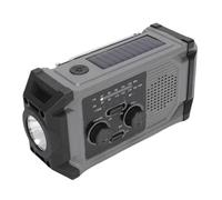 SIXRUN Radio Solaire à Manivelle, Radio d'urgence étanche IPX4 avec Lampe de Poche LED et Batterie Portable pour Camping en Plein Air, Survie et Charge Mobile
