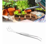 SIXRUN Râteau à Racines de bonsaï 2 en 1, Pince à épiler de Jardin en Acier Inoxydable pour Débutants, Spatule Râteau Antirouille, 8.3 Pouces (Silver)