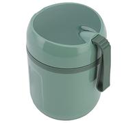 SIXRUN Récipients à Soupe Double Couche étanches de Pot de Nourriture isolé Thermiquement pour L'école de Bureau à Domicile, Tasse Déjeuner Thermique en Acier Inoxydable 304 480 Ml (GREEN)