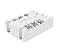 SIXRUN Relais à Semi-conducteurs triphasé, Module contrôlé SSR à Base de Cuivre 480VAC avec Radiateur, Isolation Photoélectrique à Commutation de Tension Zéro pour Armoires de Commande de Moteurs de
