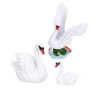 SIXRUN Resin Swan Ornaments, Decorative Swan Figurine Set | Résine synthétique de haute qualité, design réaliste, adapté aux jardins miniatures.