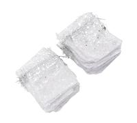 SIXRUN Sacs en Maille Transparente avec Cordon de Serrage à Motif D'étoiles Précieuses pour Mariage, 50 Pièces, Sacs Cadeaux Transparents Exquis pour église ou événements, Taille 4,5 X 3,3 Pouces