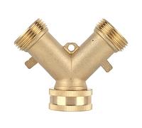 SIXRUN Séparateur de Tuyau en Laiton à 2 Voies en Forme de Y G3/4 avec Robinet à Tournant Sphérique de Robinet D'eau pour Serre de Jardin, Raccords de Tuyau Réglables pour Arbres Fruitiers