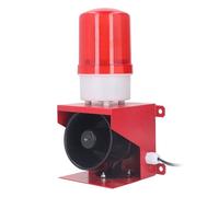 SIXRUN Sirène D'alarme Industrielle 115dB, Avertisseur Sonore Lumineux étanche avec Lampe LED D'avertissement, pour Chantier Minier Construction Usine Entrepôt (DC12V)