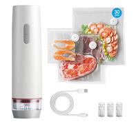 SIXRUN Soudeuse Sous Vide Portative, Aspiration Puissante de 60 KPa, Scelle en 5 Secondes avec Arrêt Automatique pour Aliments, Légumes, Fruits, Viande, Fruits de Mer, Voyage, Camping