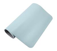 SIXRUN Sous-main en Cuir Double Face, 31,5 X 15,7 Pouces (bleu + argent) | Bloc-notes étanche, en cuir PVC, Protection contre les rayures, Support clavier et souris, bureau à domicile
