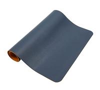 SIXRUN Sous-main en Cuir Double Face, 31,5 X 15,7 Pouces (bleu + jaune) | Bloc-notes étanche, en cuir PVC, Protection contre les rayures, Support clavier et souris, bureau à domicile