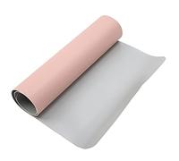 SIXRUN Sous-main en Cuir Double Face, 31,5 X 15,7 Pouces (rose + argent) | Bloc-notes étanche, en cuir PVC, Protection contre les rayures, Support clavier et souris, bureau à domicile