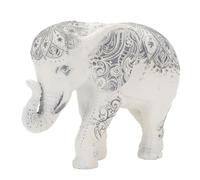 SIXRUN Statuette D'éléphant en Résine, Finition Texturée, Accent de | Figurine avec une posture réaliste, une texturée pour une étagère, un buffet de bibliothèque ou une entrée.