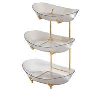 SIXRUN Support de Bol à Fruits en Acrylique élégant à 3 Niveaux pour Comptoir de Cuisine Panier à Fruits Durable avec Bols de Service Solution Peu Encombrante pour Buffet de Fête de Mariage pour la