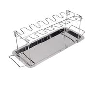 SIXRUN Support de Cuisson pour Pilons, 12 Places en Acier Inoxydable, Porte-pilons de Barbecue avec Bac Récupérateur de Jus pour Fours, Grills et fumoirs.