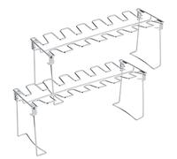 SIXRUN Support de Gril de Cuisse de Poulet en Acier Inoxydable, Support de Pilon 35 X 14 X 11 Cm, de Rôtissoire Pliable, Facile à Nettoyer, Conception Stable pour Gril, Four, Fumoir, Camping,