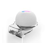 SIXRUN Support Mural pour Apple HomePod Mini (White) | Construction ABS transparente, capacité de charge de 15 lb, système de gestion des fils, étagère de haut-parleur de cuisine