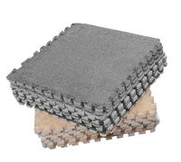 SIXRUN Tapis de Sol en Mousse Peluche, Tapis Emboîtable Antidérapant, Polyvalent pour Les Aires de Jeux et Les Chambres, 10 Puzzle Doux 30x30cm (Chameau Gris)