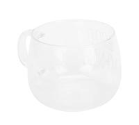 SIXRUN Tasse à café en Verre Borosilicate Transparente, avec Poignée, pour Boissons Chaudes et Froides, Sûre et Durable pour la Maison, 8x4,3 Pouces (marque blanche)