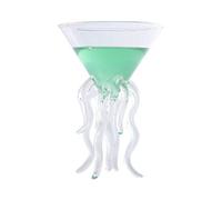 SIXRUN Tasse à Cocktail en Verre de Pieuvre 3D, Tasse Transparente pour Martini, Champagne, Vin, Verrerie Pratique de 100 Ml Odeur, Facile à Laver et Réutilisable (WHITE)