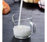 SIXRUN Tasse en Verre à Take/Attempt Expresso, Tasse à Mesurer à Double Bec pour café, Accessoires de Cuisine, 2 échelles de Mesure ML OZ, Transparente et Durable pour Enfants et Adultes (Couleur