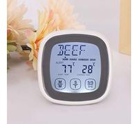 SIXRUN Thermomètre de Cuisson Numérique à écran Tactile avec Sonde pour Cuisine Barbecue, Thermomètre à Viande à Grand écran pour Steak, Poisson, Bonbons, Plastique Gris + Acier Inoxydable