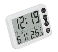 SIXRUN Thermomètre Numérique D'intérieur Hygromètre Sensible Jauge de Température électronique Multifonctionnelle avec Grand écran pour Aquariums Jardins Blanc (clé noire)