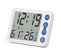 SIXRUN Thermomètre Numérique D'intérieur Hygromètre Sensible Jauge de Température électronique Multifonctionnelle avec Grand écran pour Aquariums Jardins Blanc leue)