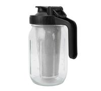 SIXRUN Verre en Verre Cold Brewing Maker Suit Costume avec Filtre en Acier sans Instruction et Rangement Pratique pour la Cuisine Utiliser le Noir (1000 ml)