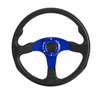 SIXRUN Volant de Sport de Voiture de Course de 350mm, Plat Profond en Alliage d'aluminium pour la Dérive et les Modifications (BLUE)