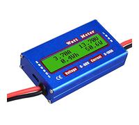 SIXRUN Wattmètre Analyseur de Puissance 100 A RC Vérificateur de Tension de Batterie avec écran LCD Numérique 0-60 V 100 A Peak pour Batterie LiPo Li-ion 12 V 24 36 48