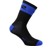 Sixs Logo, chaussettes unisexes 40/43 Noir/Bleu Noir/Bleu