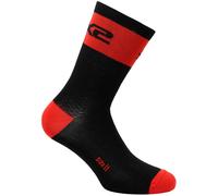 Sixs Logo, chaussettes unisexes 44/47 Noir/Rouge Noir/Rouge