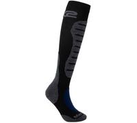 Sixs MOT-2 Merino, chaussettes 44-47 Noir/Gris Noir/Gris